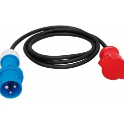 Adapterijohto Malmbergs, pistotulppa CEE/schukopistorasia, 1-vaihe, 16A, 2m