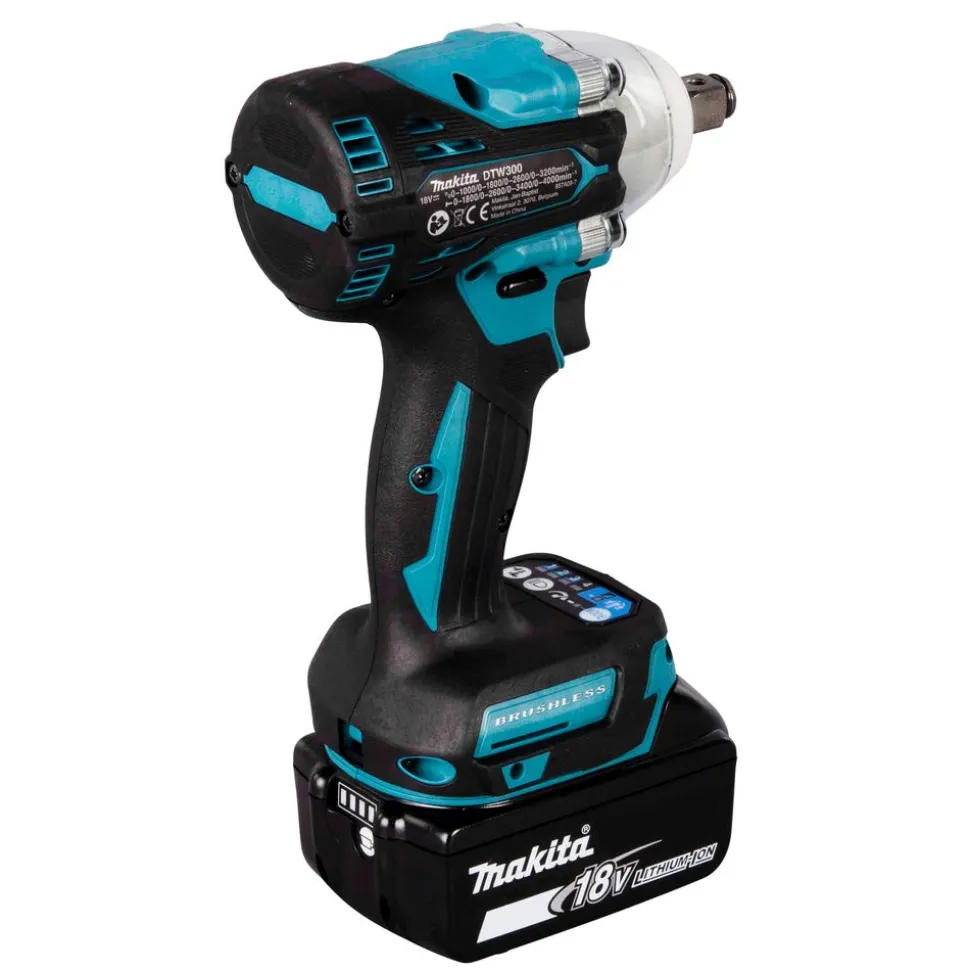 Akkuiskumutterinväännin Makita LXT DTW300RTJ 18V 2x5,0 Ah akuilla