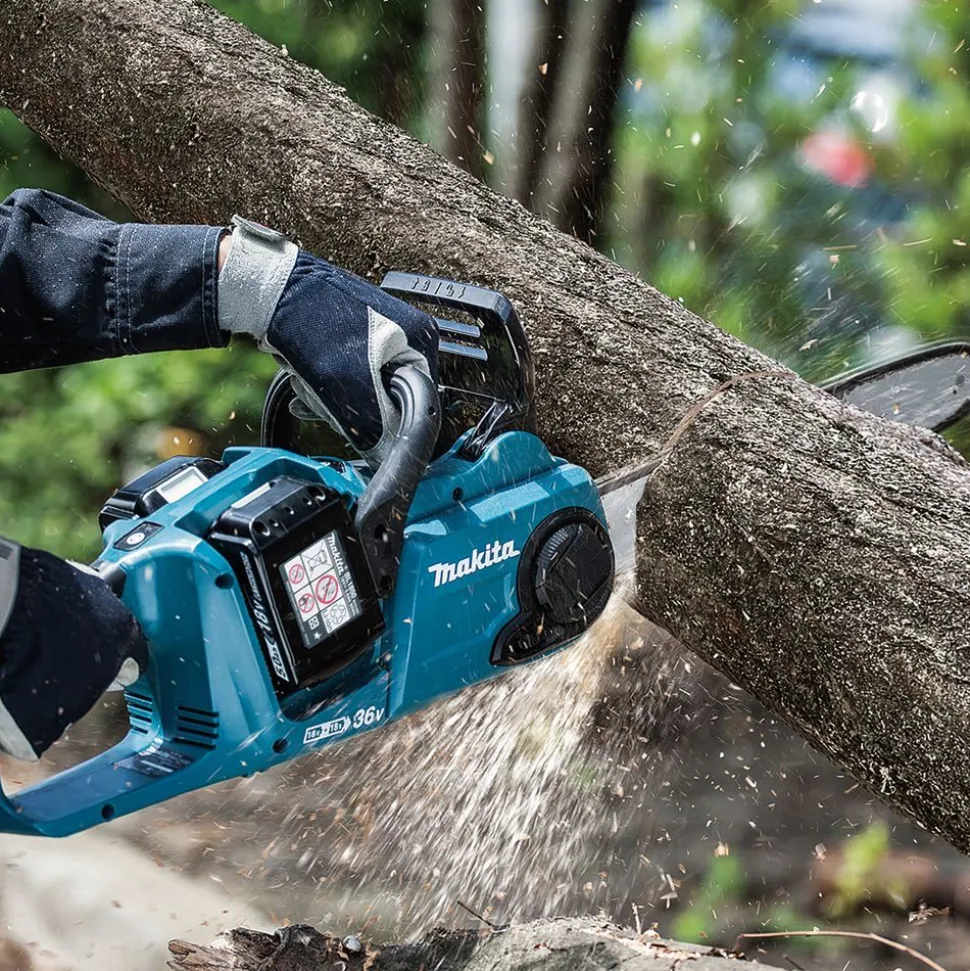 Akkuketjusaha Makita LXT DUC353PG2 14" 2x18V 2x6,0 Ah akuilla