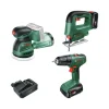 Akkukonesarja Bosch DIY EasyDrill 18V-40 + EasySaw 18V-70 + EasyOrbit 18V-10 2x2,5 Ah akuilla