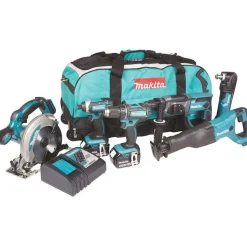 Akkukonesarja Makita LXT DLX6038T Combokit 6 konetta 18V 3x5,0 Ah akuilla