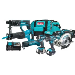 Akkukonesarja Makita LXT DLX6135TX1 6 konetta 18V 3x5,0 Ah akuilla
