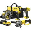 Akkukonesarja Stanley Fatmax V20 SFMCK469M2-QW 4 osaa 18V 2x4,0 Ah akuilla + laukku