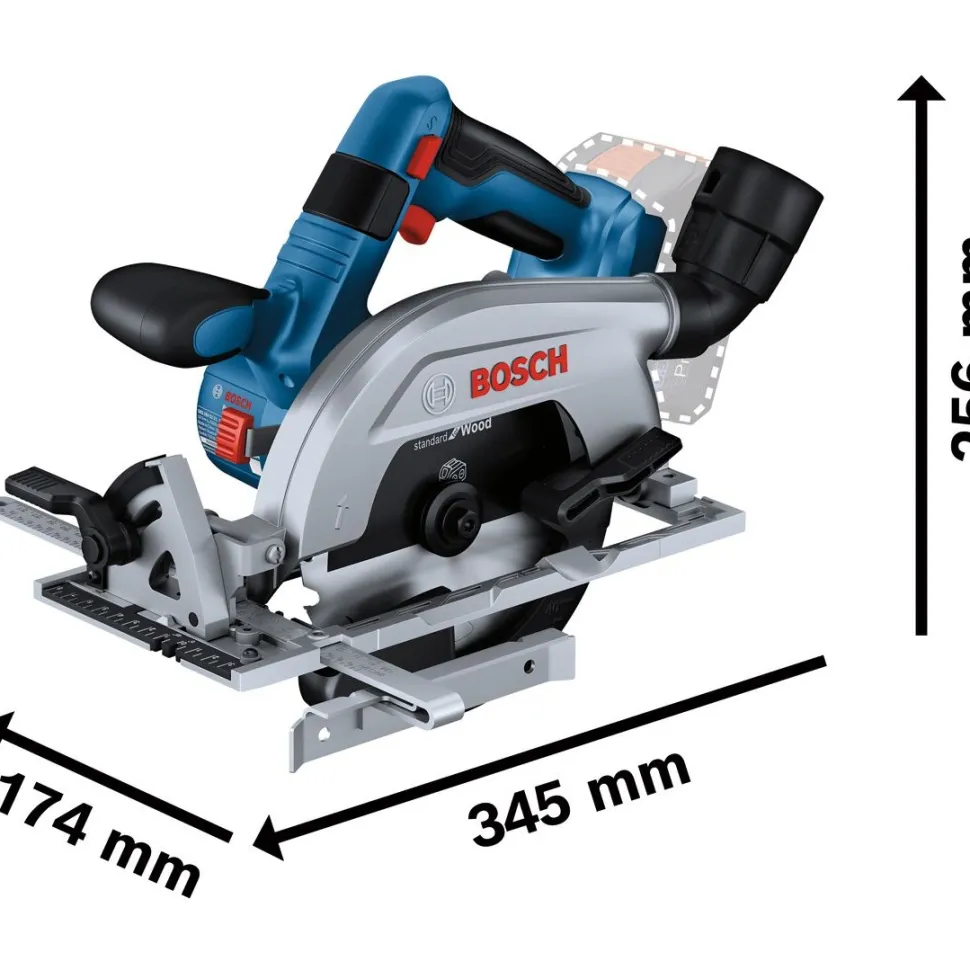 Akkukäsipyörösaha Bosch Professional GKS 18V-57-2 L Solo 18V ilman akkua