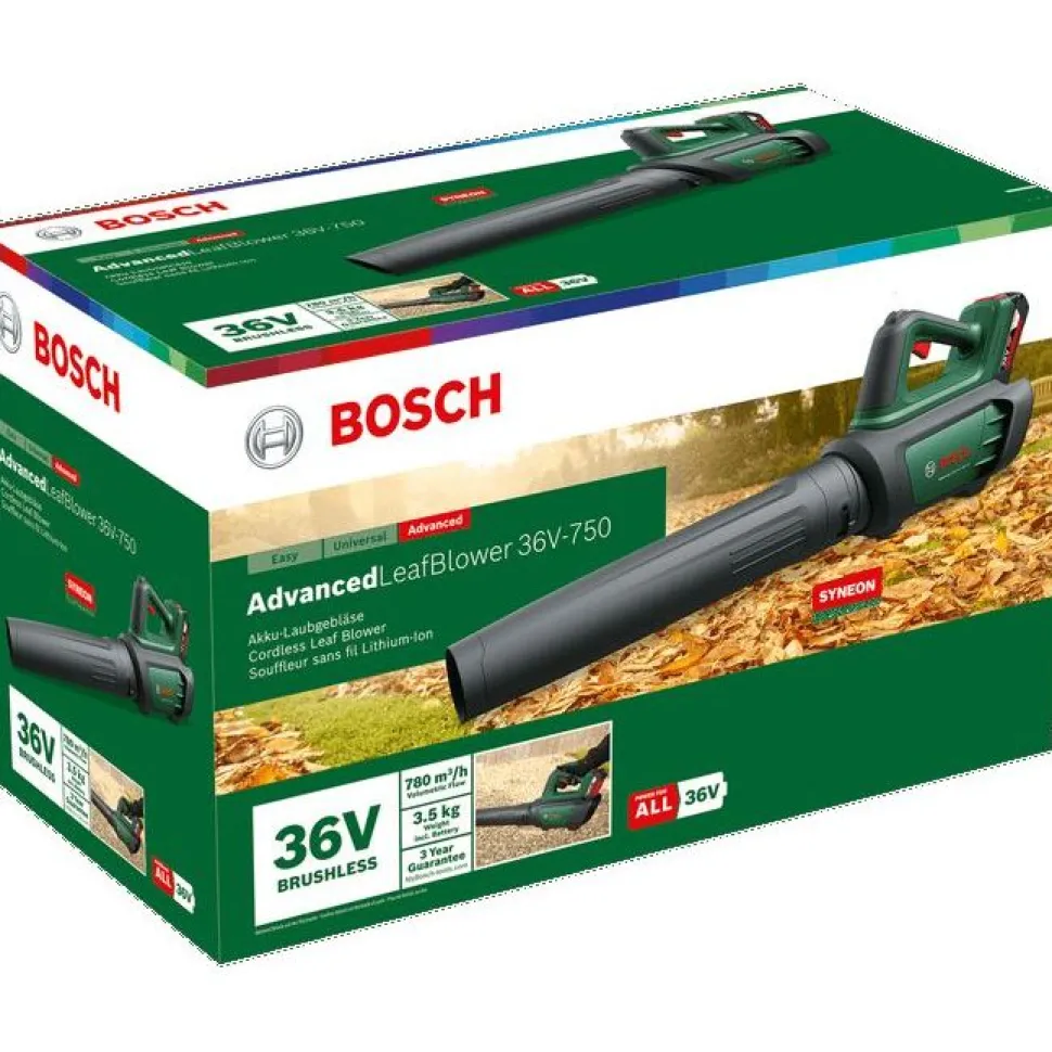 Akkulehtipuhallin Bosch AdvancedLeafBlower 36V-750 36V 2,0 Ah akulla
