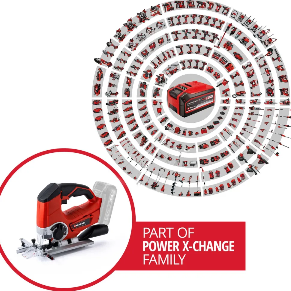Akkupistosaha Einhell Power X-Change TE-JS 18/80 Li-Solo 18V ilman akkua