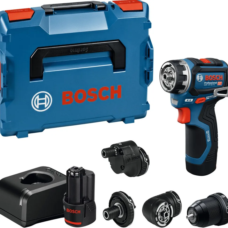 Akkuporakone Bosch Professional GSR 12V-32 FC 12V 2x2,0 Ah akuilla + 4xGFA + L-Boxx