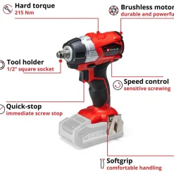 Akkupulttipyssy Einhell Power X-Change TE-CW 18 Li BL Solo 18V ilman akkua