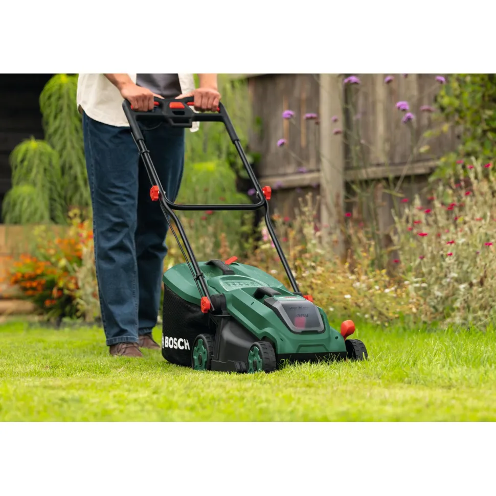 Akkuruohonleikkuri Bosch Rotak 18V-34 18V 4,0 Ah akulla