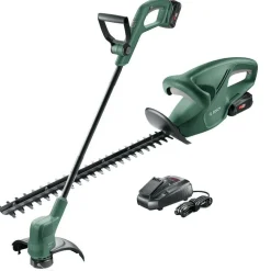 Akkutrimmeri + pensasleikkuri Bosch EasyHedgeCut 18-45 + EasyGrassCut 18-26 2,0 Ah akulla