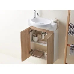 Allaskaappi altaalla Bathco Furniture Tacna 50cm valkoinen/puu