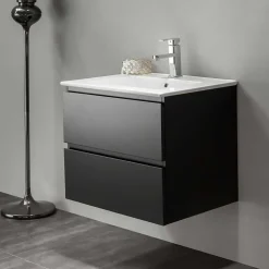 Allaskaappi pesualtaalla Bathlife Eufori, 600-1000 mm, musta