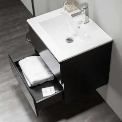 Allaskaappi pesualtaalla Bathlife Eufori, 600-1000 mm, musta
