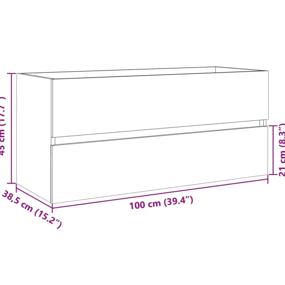 Allaskaappi Sonoma-tammi 100x38,5x45 cm tekninen puu (49639)