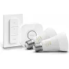 Aloituspakkaus Philips Hue White Ambiance, 2 x älylamppu 8W A60 E27, himmenin ja Hue-silta