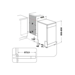 Astianpesukone Indesit IN2FD10CS70W, 45cm