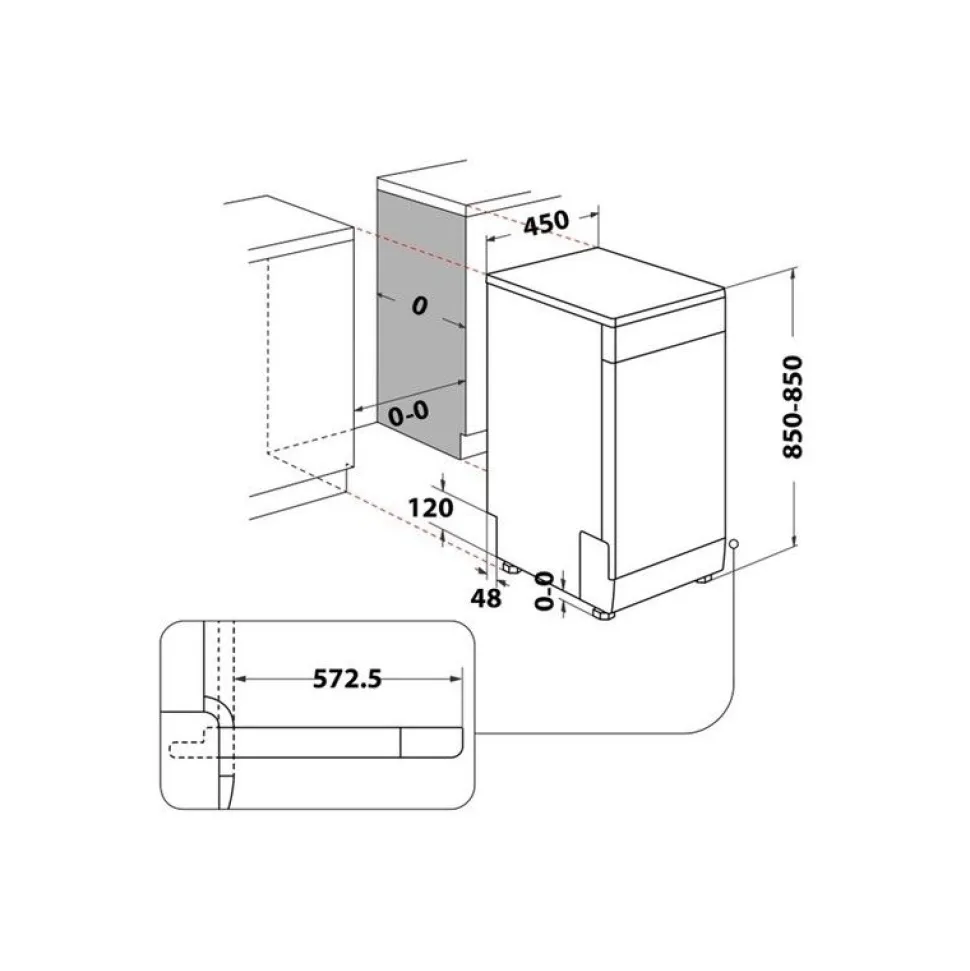 Astianpesukone Indesit IN2FD10CS70W, 45cm