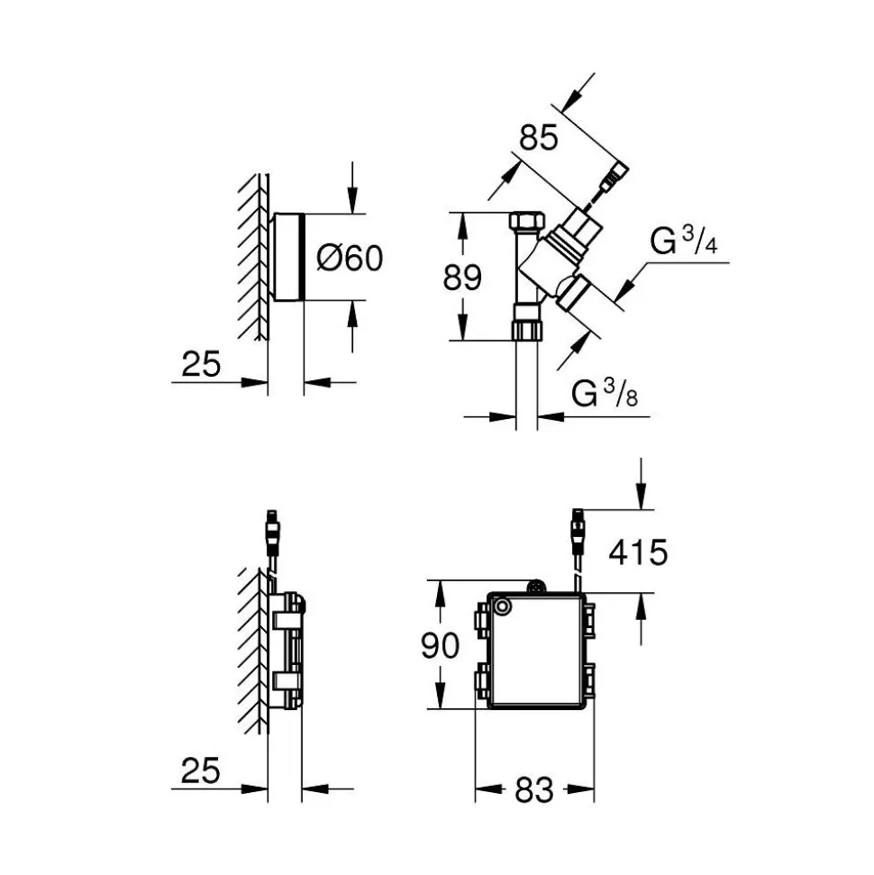 Astianpesukoneventtiili Grohe Switch, elektroninen