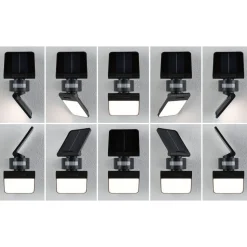 Aurinkokennoseinävalaisin Paulmann Lesla 150x130mm USB-ladattava hämäräohjattu liiketunnistin IR IP65 3000K 12.5W 1000lm antrasiitti