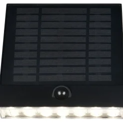Aurinkokennoseinävalaisin Trio Alvorada Hybrid Solar LED ladattava liike- ja hämärätunnistin 4000K alas musta