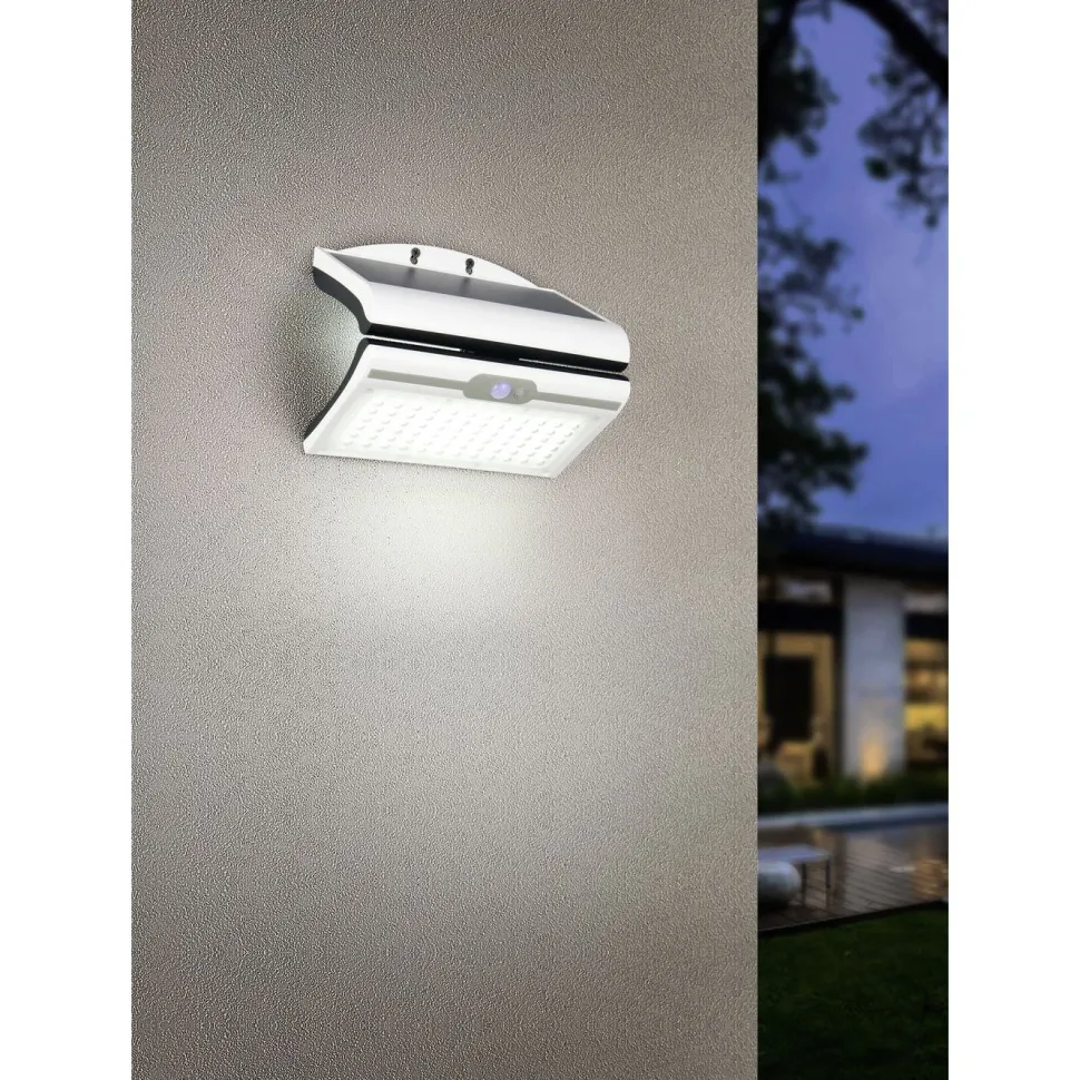 Aurinkokennoseinävalaisin Trio Macapa LED ladattava liike- ja hämärätunnistin 4000K valkoinen