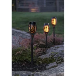 Aurinkokennovalaisin Star Trading Flame Mini, 70x70x400mm, 3kpl, musta