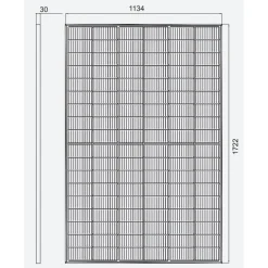 Aurinkopaneeli Hanersun Hitouch5, 410Wp, 1722x1134x30, musta kehys, 36kpl