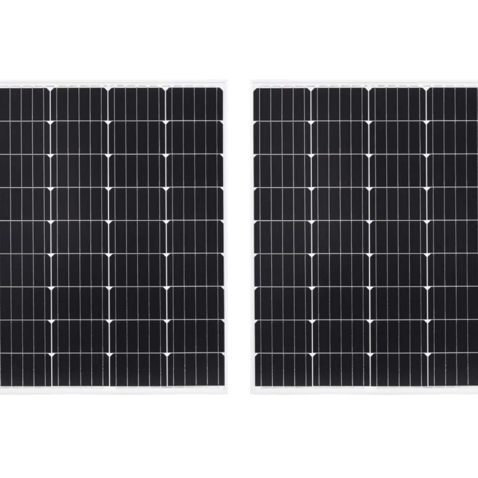 Aurinkopaneelit 2kpl, 100 W, yksikiteinen alumiini ja turvalasi
