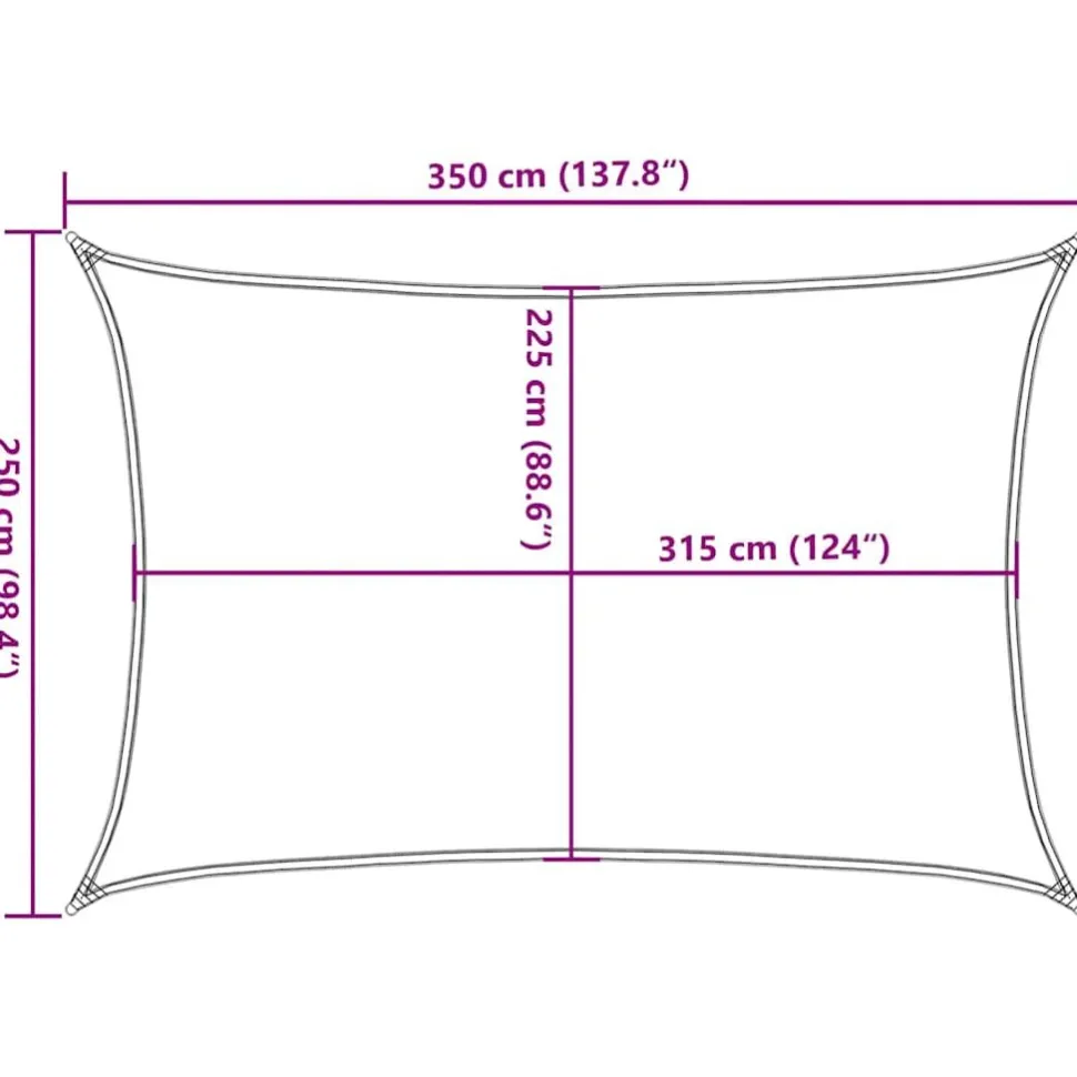 Aurinkopurje, 160 g/m² HDPE, eri värejä ja kokoja (16419)