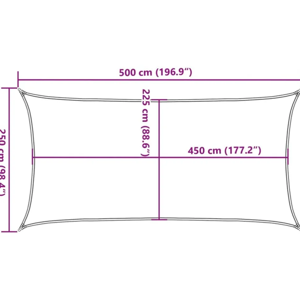 Aurinkopurje, 160 g/m² HDPE, eri värejä ja kokoja (16419)