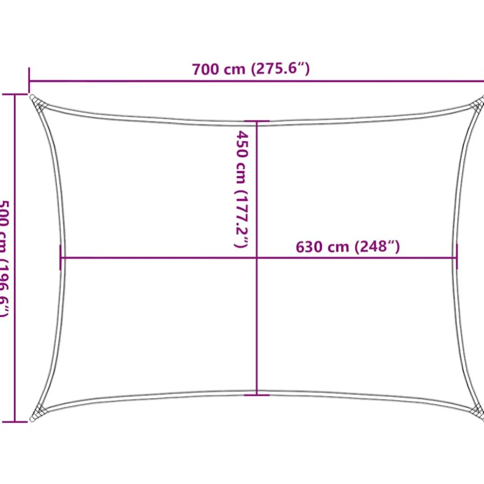 Aurinkopurje, 160 g/m² HDPE, eri värejä ja kokoja (16419)