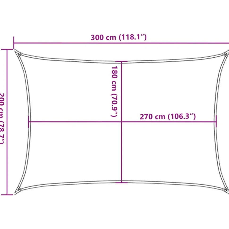 Aurinkopurje, 160 g/m² HDPE, eri värejä ja kokoja (16419)