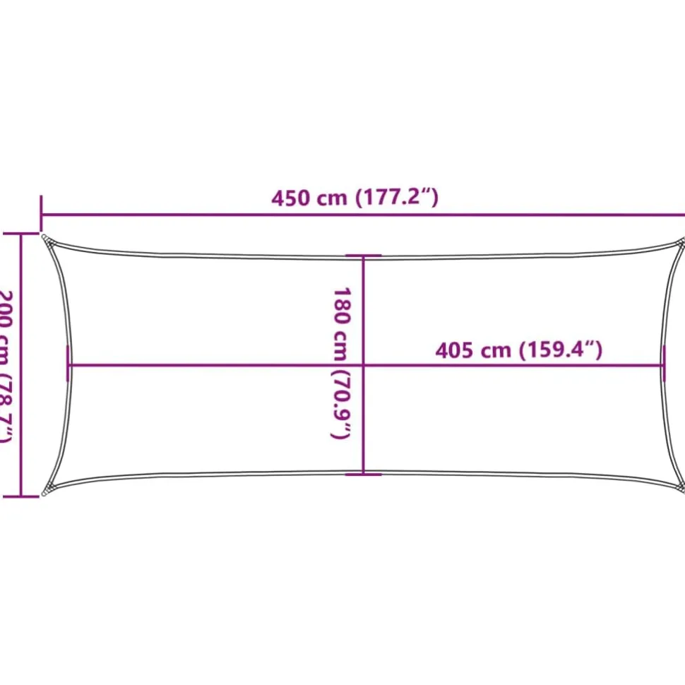 Aurinkopurje, 160 g/m² HDPE, eri värejä ja kokoja (16419)