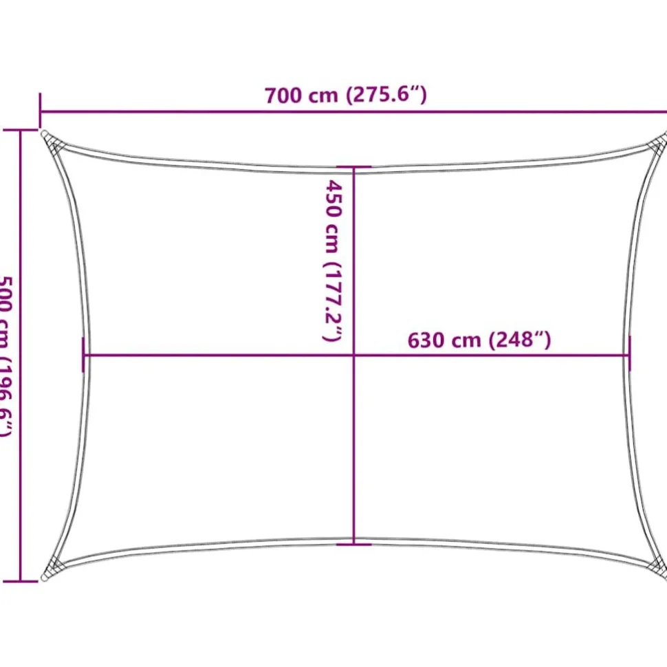 Aurinkopurje, 160 g/m² HDPE, eri värejä ja kokoja (16419)