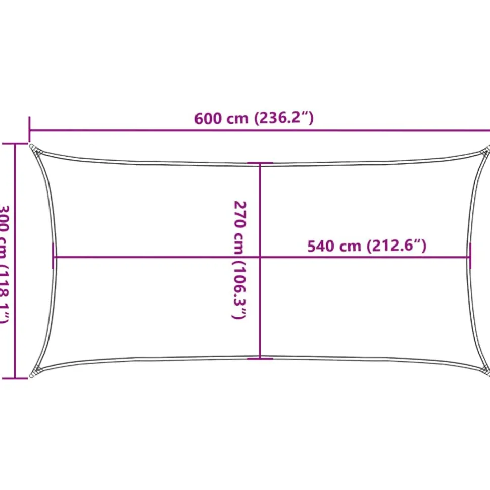 Aurinkopurje, 160 g/m² HDPE, eri värejä ja kokoja (16419)