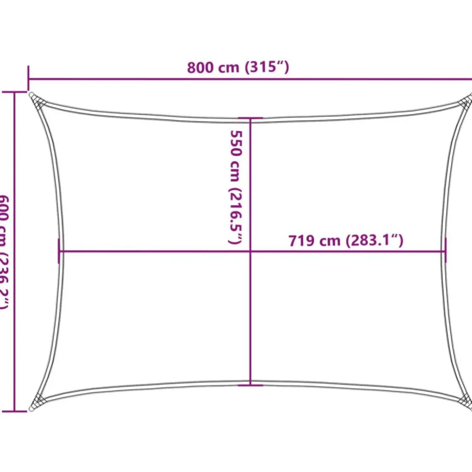 Aurinkopurje, 160 g/m² HDPE, eri värejä ja kokoja (16419)