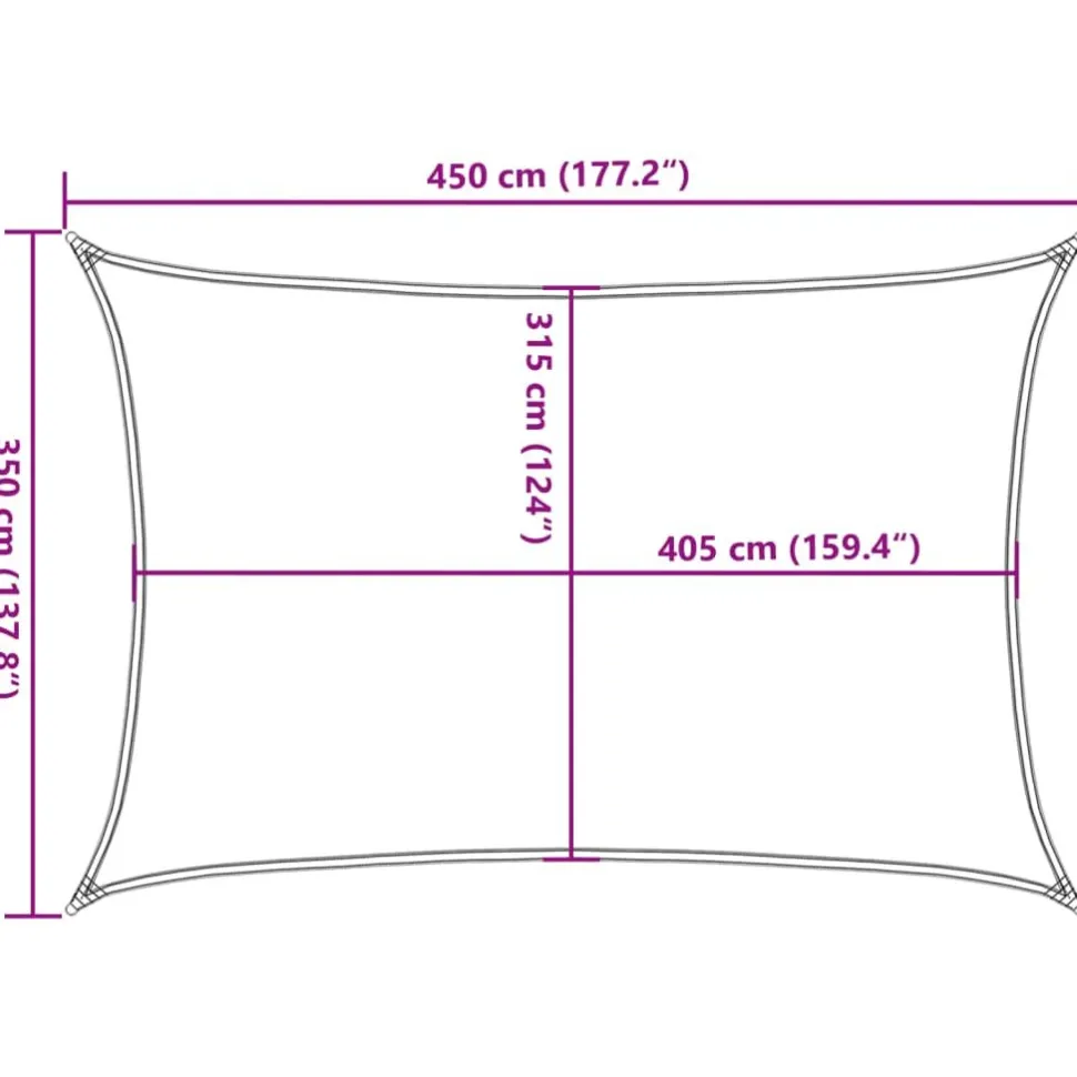 Aurinkopurje, 160 g/m² HDPE, eri värejä ja kokoja (16419)