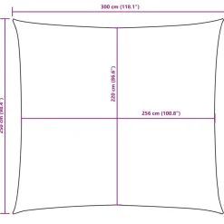 Aurinkopurje Oxford-kangas suorakaide 2,5x3 m ruskea (35810)