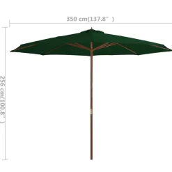 Aurinkovarjo puurungolla 350cm, eri värejä