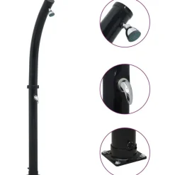 Aurinkovoimasuihku 214 cm 20 l musta
