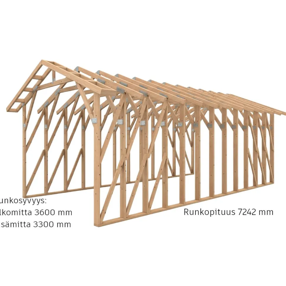 Autokatoksen runkopaketti Timburg, alle 50 m², naulalevyrakenteinen