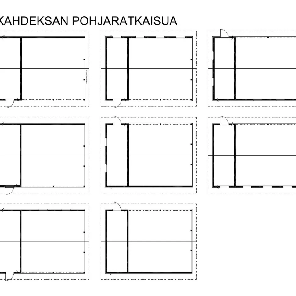 Autokatoksen runkopaketti Timburg, kahden auton seinällinen katos ja varasto, sivusta ajettava, kerrosala 17 m²