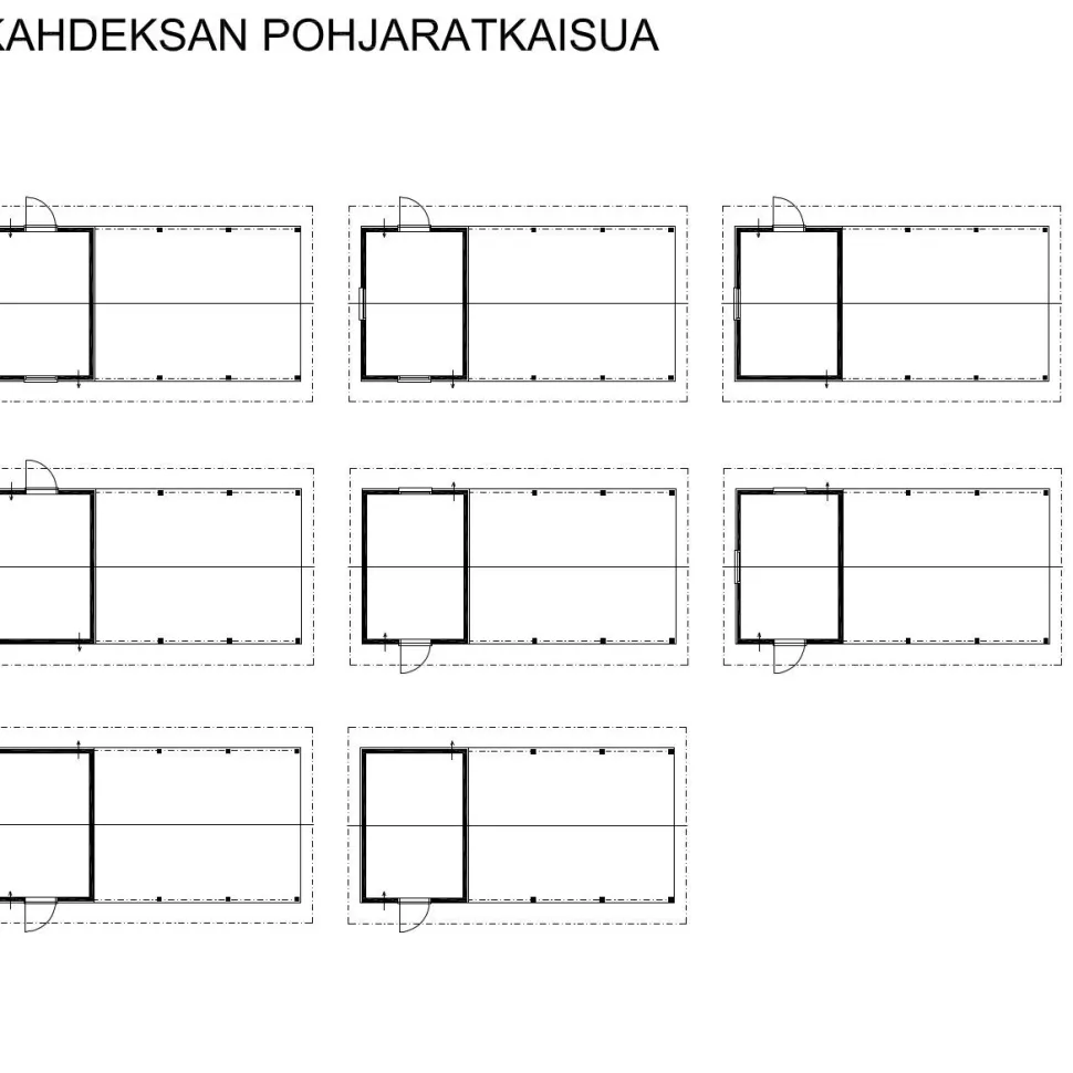 Autokatoksen runkopaketti, yhden auton avoin katos kylmällä varastolla, kerrosala 13 m²