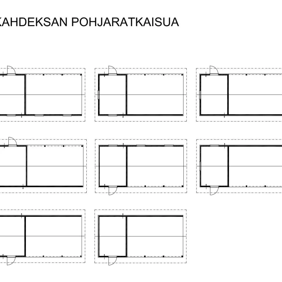 Autokatoksen runkopaketti, yhden auton seinällinen katos kylmällä varastolla, kerrosala 13 m²