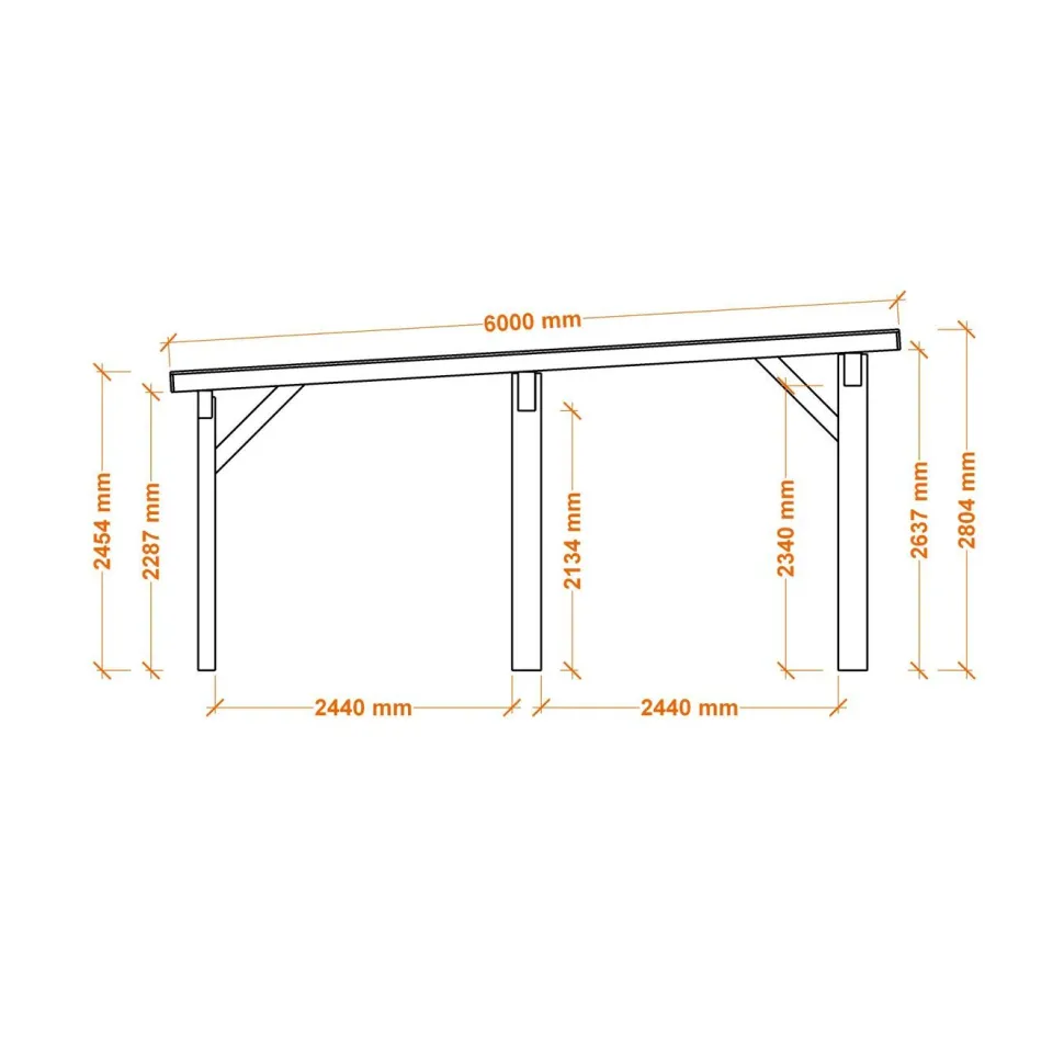 Autokatos Holzbrüder Ralf 42m2, kantavuus 250 kg/m²