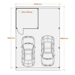 Autokatos Holzbrüder Ralf 52m2 pienellä varastolla
