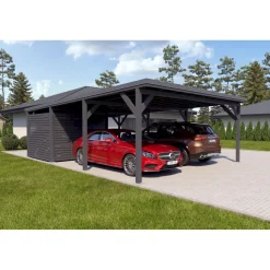 Autokatos Holzbrüder Ralf 52m2 pienellä varastolla