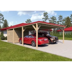 Autokatos Holzbrüder Ralf 52m2 pienellä varastolla