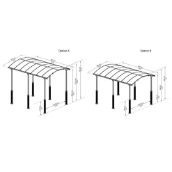 Autokatos matkailuautolle Palram-Canopia Alpine, 15.8m², metalli, tummanharmaa/harmaa