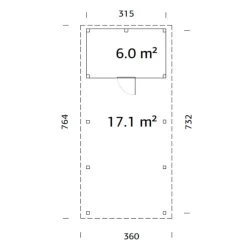 Autokatos Palmako Karl, vajalla, 23,1 m2 CP3273-1